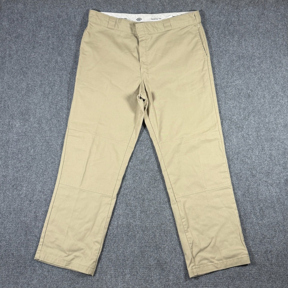 Dickies Regular Fit Double Knee Work Pants Khaki Twill Workwear Mens 40x32 #3547